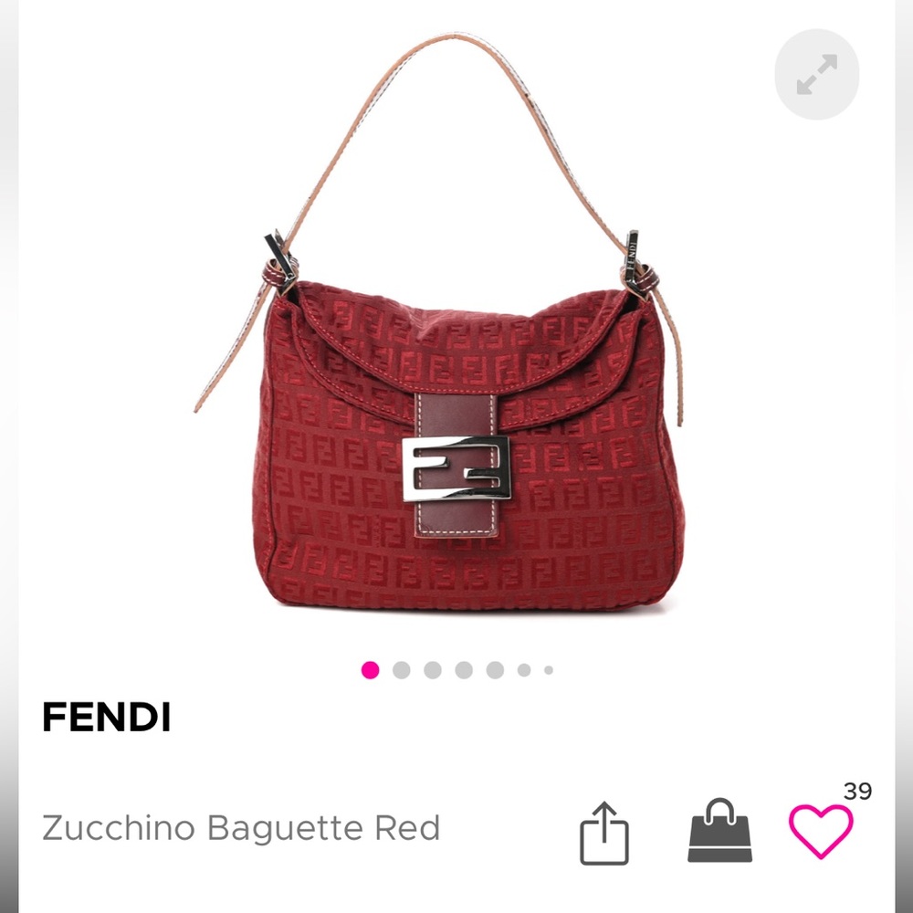 Fendi Zucchino Baguette Red